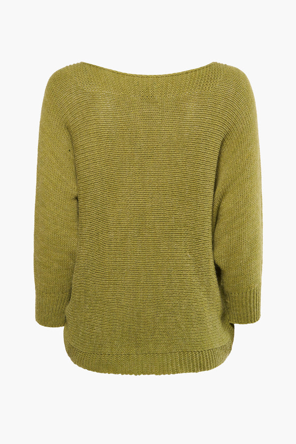 Trui met ronde hals Groen - Terra di Siena