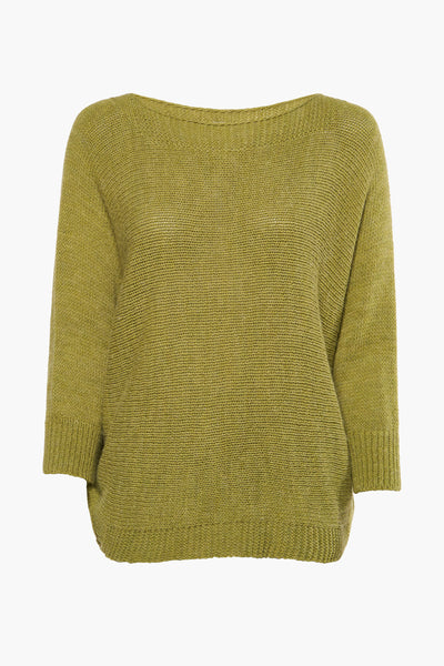 Trui met ronde hals Groen - Terra di Siena