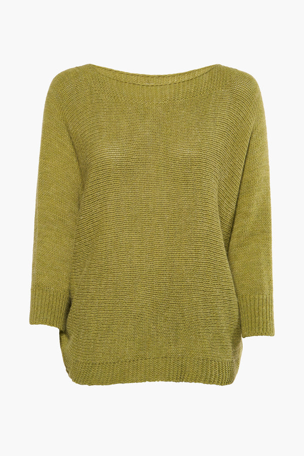 Trui met ronde hals Groen - Terra di Siena