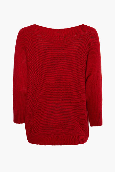 Pull col rond Rouge - Terra di Siena