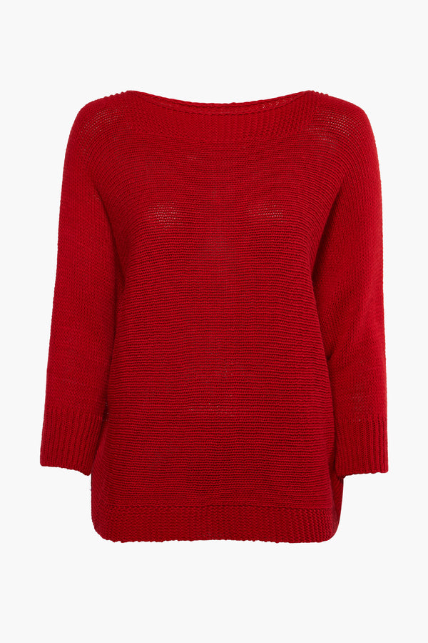 Trui met ronde hals Rood - Terra di Siena