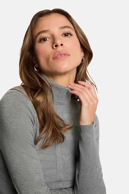 Pull met rolkraag - GRIS CLAIR