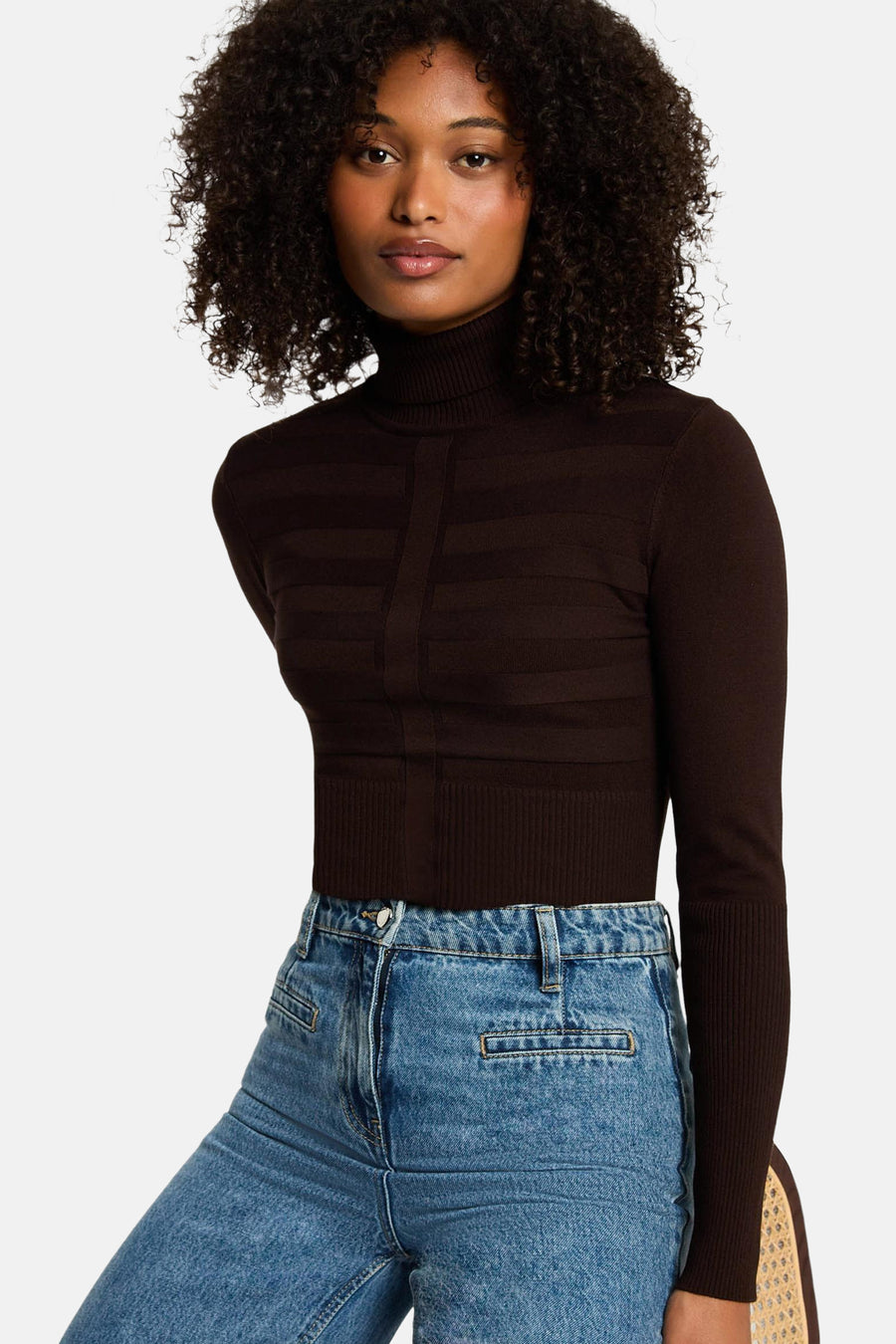 Pull col montant brun - Morgan de Toi