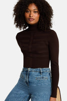Pull col montant brun - Morgan de Toi