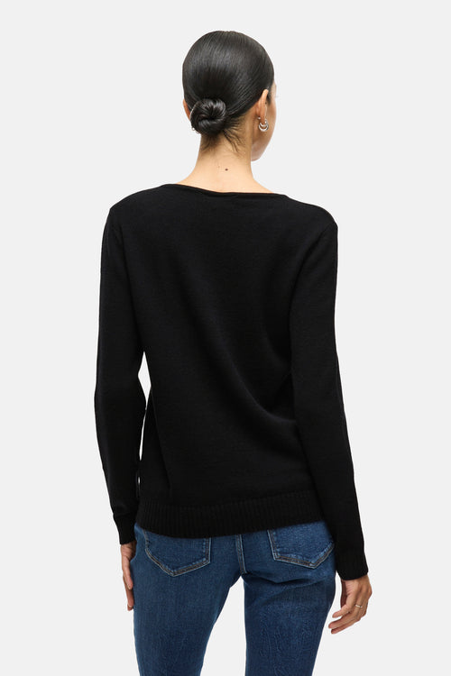 VIRIL V-NECK L/S  KNIT TOP - NOOS