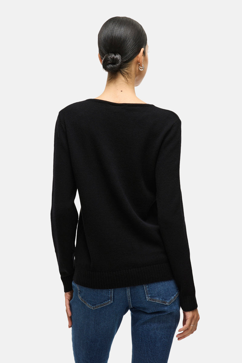 VIRIL V-NECK L/S  KNIT TOP - NOOS
