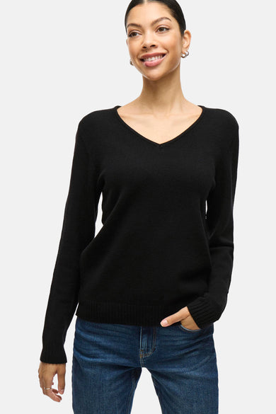 VIRIL V-NECK L/S  KNIT TOP - NOOS