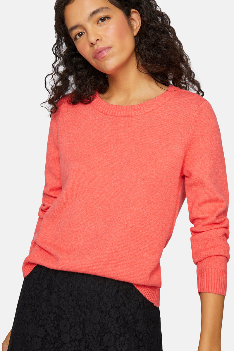 VIRIL O-NECK L/S  KNIT TOP - NOOS