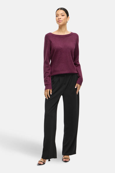 VIRIL O-NECK L/S  KNIT TOP - NOOS