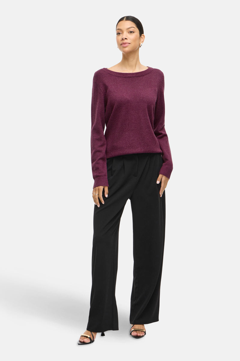 VIRIL O-NECK L/S  KNIT TOP - NOOS