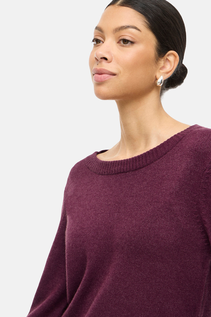 VIRIL O-NECK L/S  KNIT TOP - NOOS