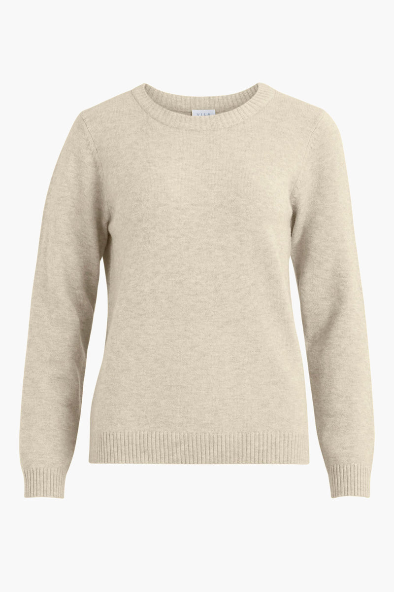 Pull col rond Beige - VILA®