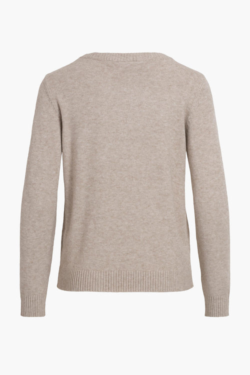 Pull col rond Beige - VILA®