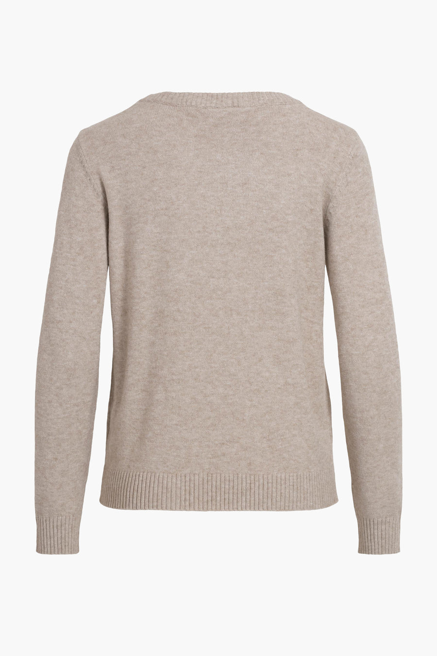 Pull beige de VILA, avec une texture tricotée uniforme et une coupe classique.
