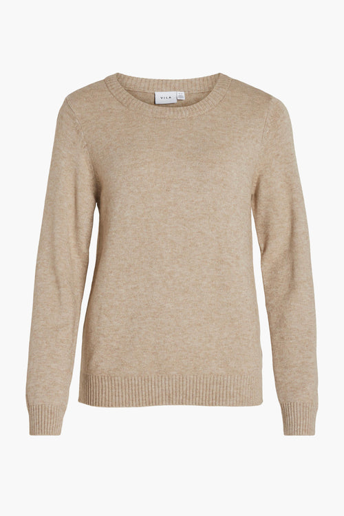 Pull col rond Beige - VILA®