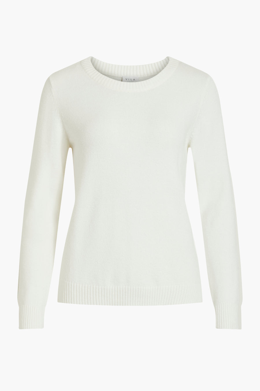 Pull blanc de VILA, en maille fine et coupe classique.