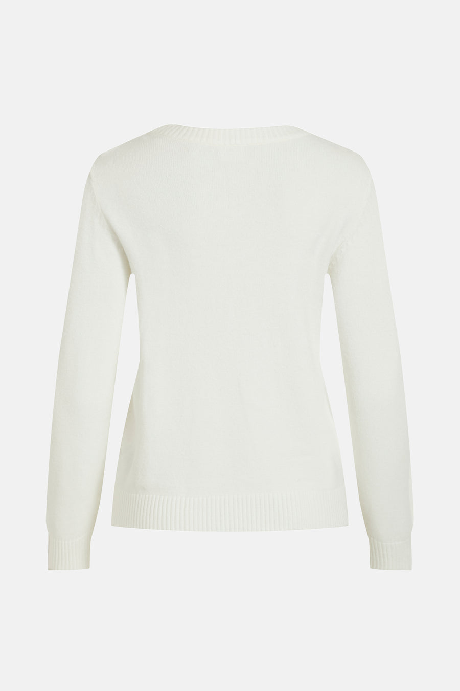 Pull blanc de VILA, en tricot fin, avec encolure ronde et manches longues.