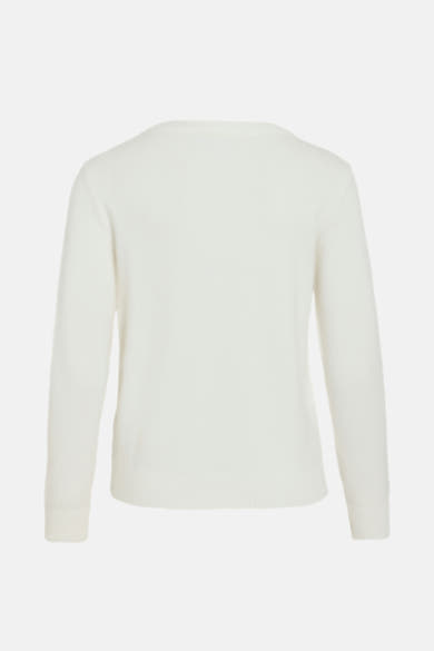 Pull blanc à col rond de VILA®, en tricot fin et coupe classique.