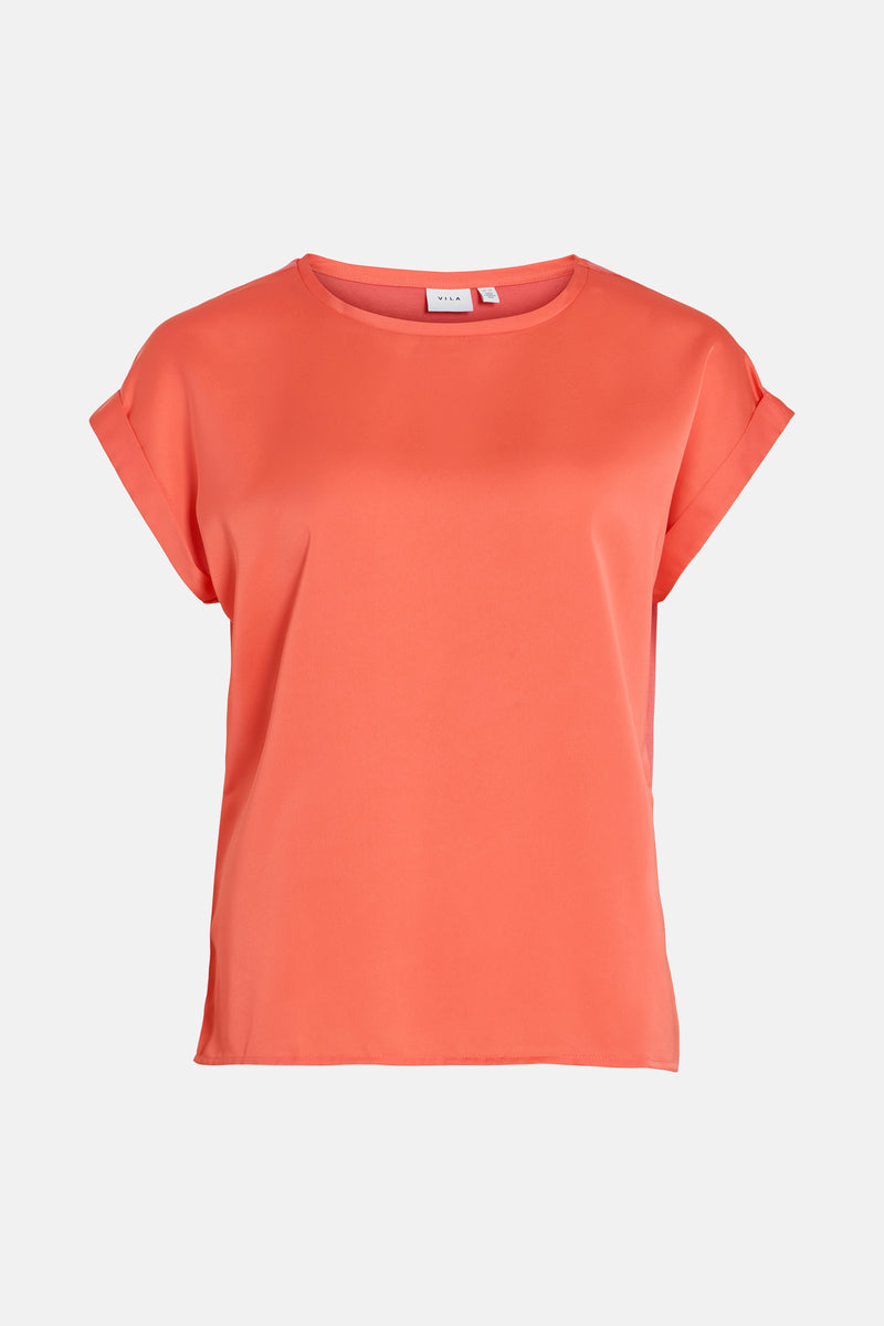 VIELLETTE S/S SATIN TOP - NOOS