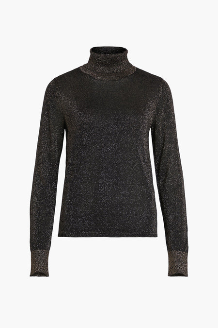 VIANTA NEW ROLLNECK L/S KNIT GLITTER TOP