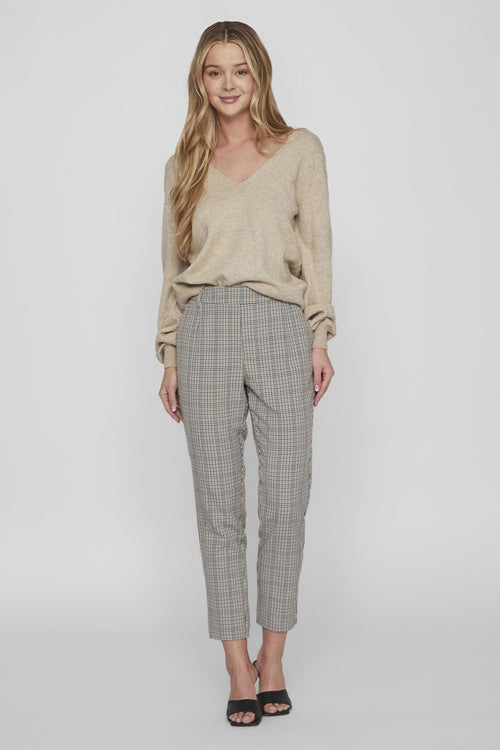 Trui met V-hals Beige - VILA®
