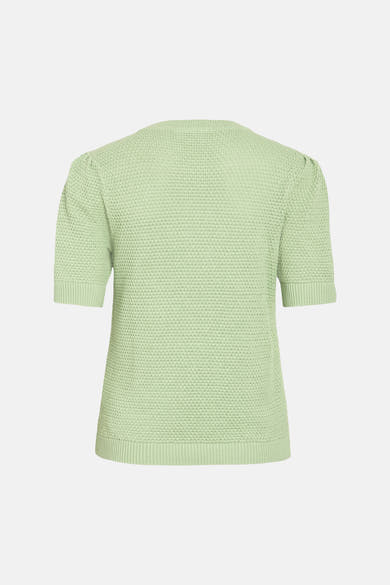 Pull vert en maille de VILA®, manches courtes bouffantes.