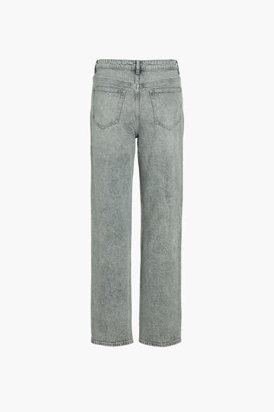 Lichtgrijze rechte jeans van VILA, met achterzakken en een licht verweerde look.