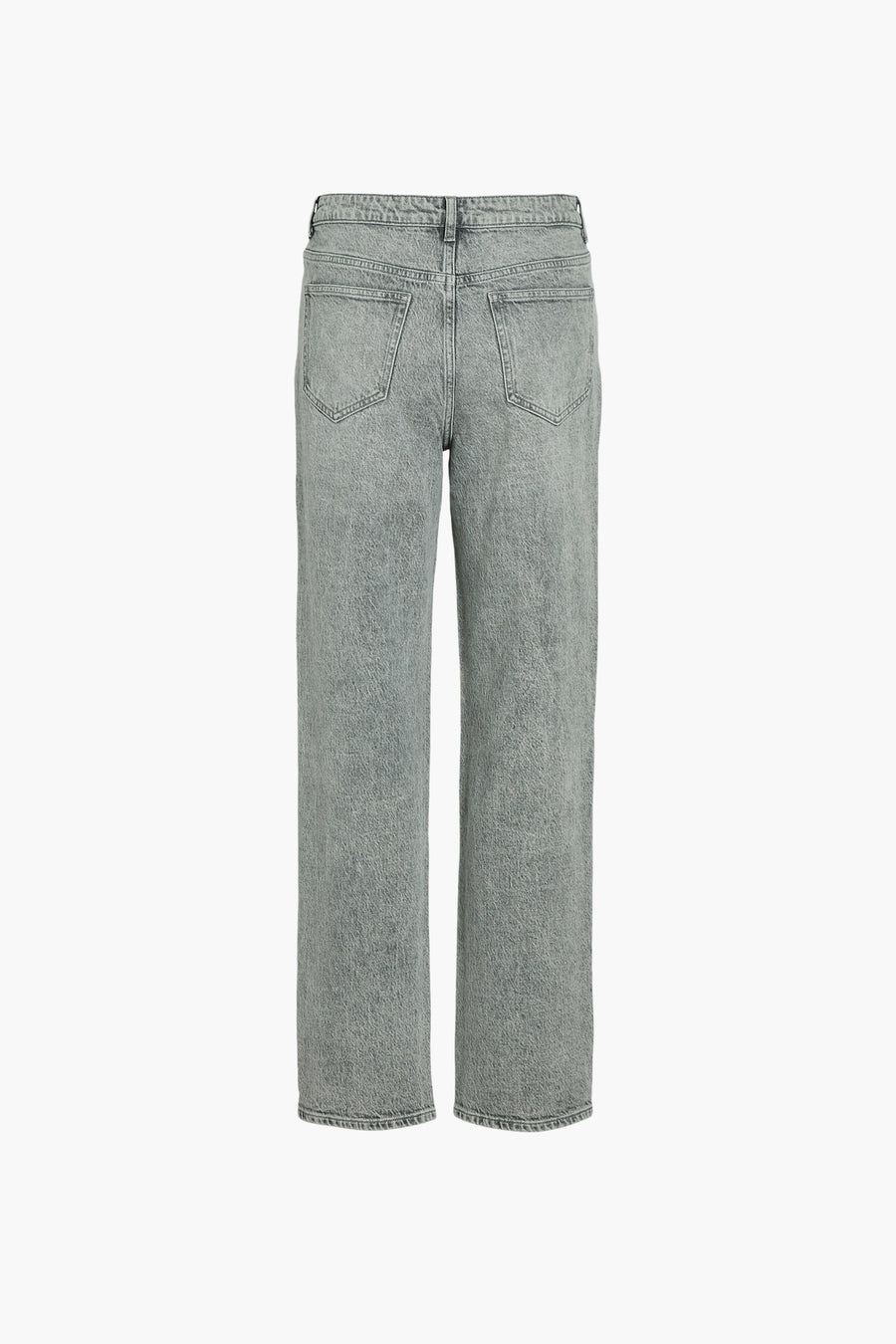 Lichtgrijze rechte jeans van VILA, met achterzakken en een licht verweerde look.
