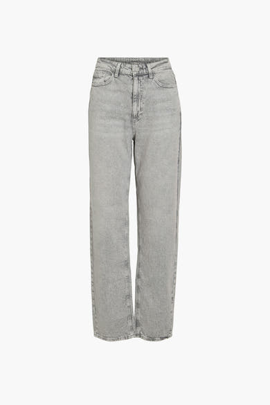 Lichtgrijze rechte jeans van VILA®, used look.