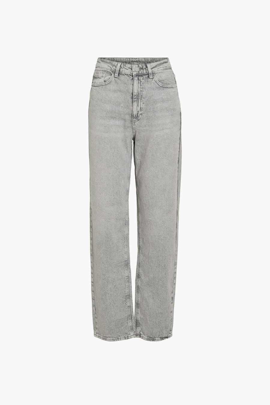 Lichtgrijze rechte jeans van VILA®, used look.
