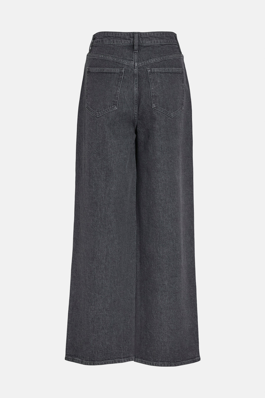 Grijze wijde jeans van VILA, met achterzakken en een losse pasvorm.