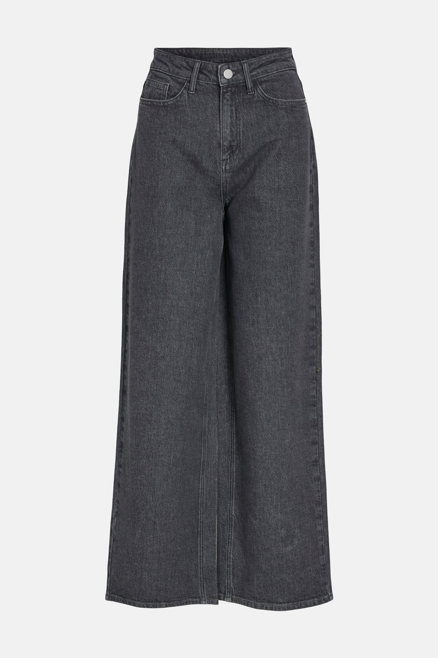 Grijze wijde broek van VILA, met een losse pasvorm en een hoge taille.