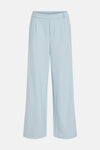 Pantalon bleu clair de VILA, coupe ample et tissu texturé.