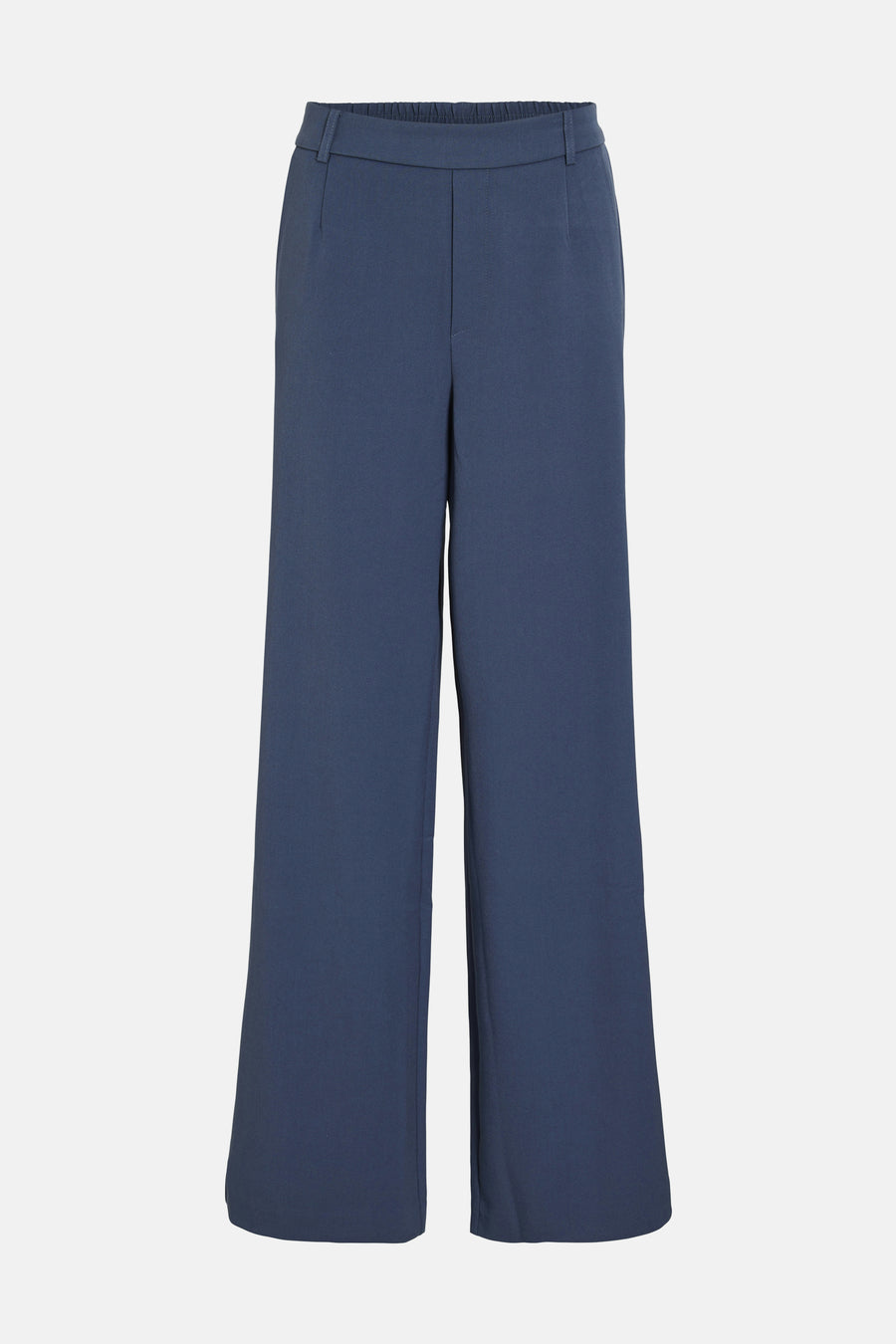 Pantalon bleu de VILA®, coupe ample et taille élastique, sur fond neutre.