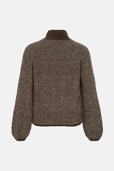 Pull met rolkraag - bruin