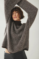 Pull à col roulé - brun