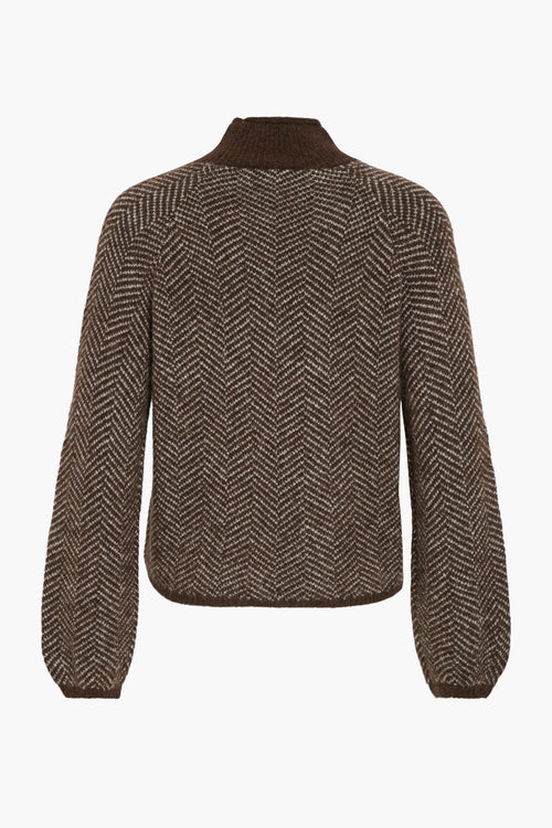 Pull met rolkraag - bruin