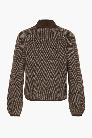 Pull met rolkraag - bruin