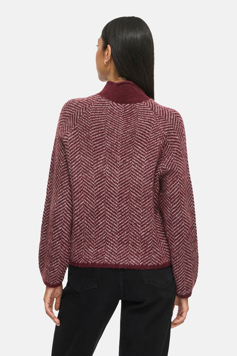 Pull à col roulant - Bordeaux