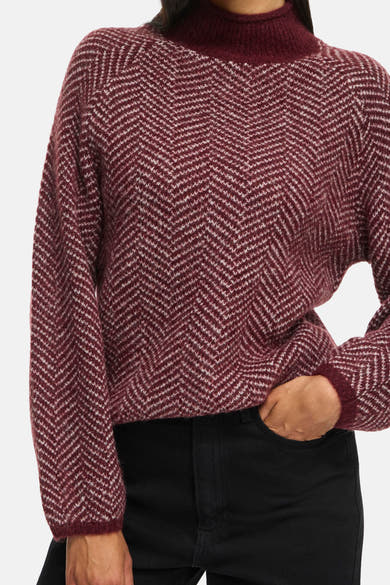 Pull à col roulant - Bordeaux
