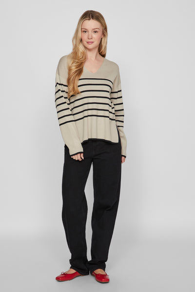 Pull col V Noir - VILA®