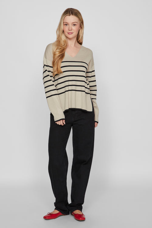Trui met V-hals Zwart - VILA®