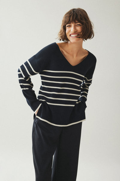 Pull col V Noir - VILA®