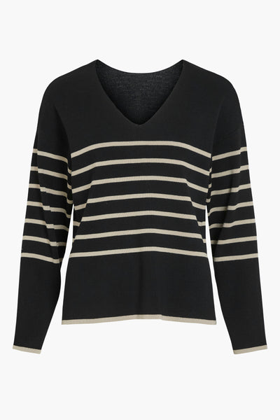 Pull col V Noir - VILA®