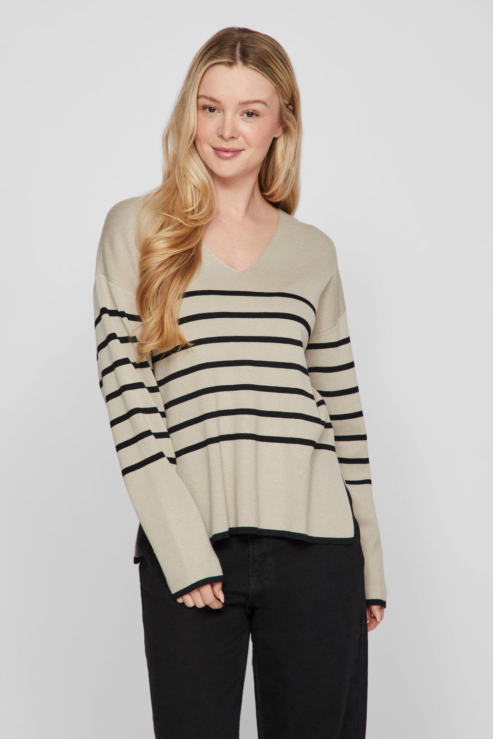 Pull col V Noir - VILA®