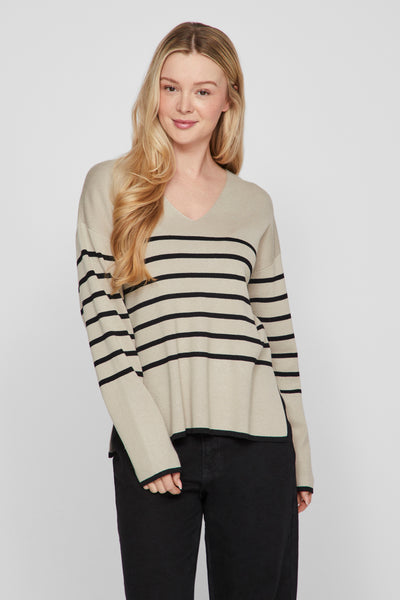 Pull col V Noir - VILA®