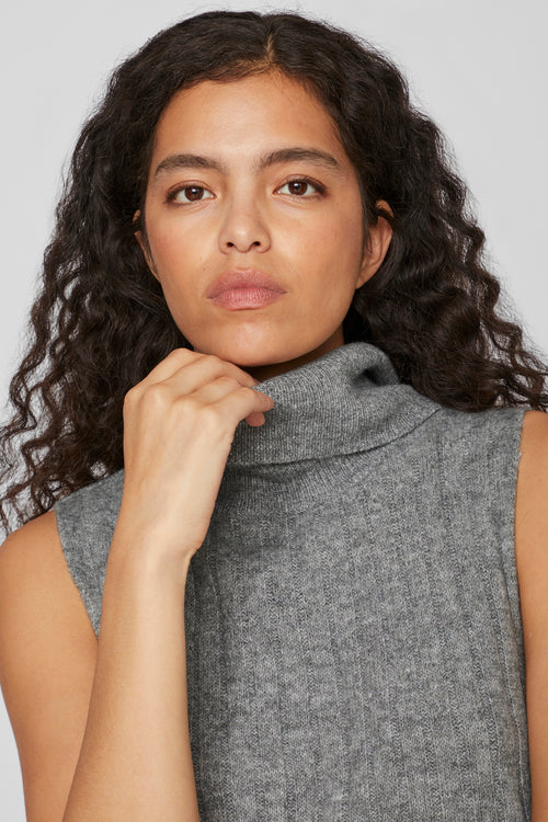 VIBELUNA HIGH NECK S/L KNIT VEST-NOOS