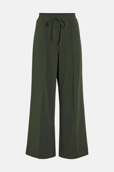 Pantalon vert ample de VILA, avec taille élastique et cordon de serrage.