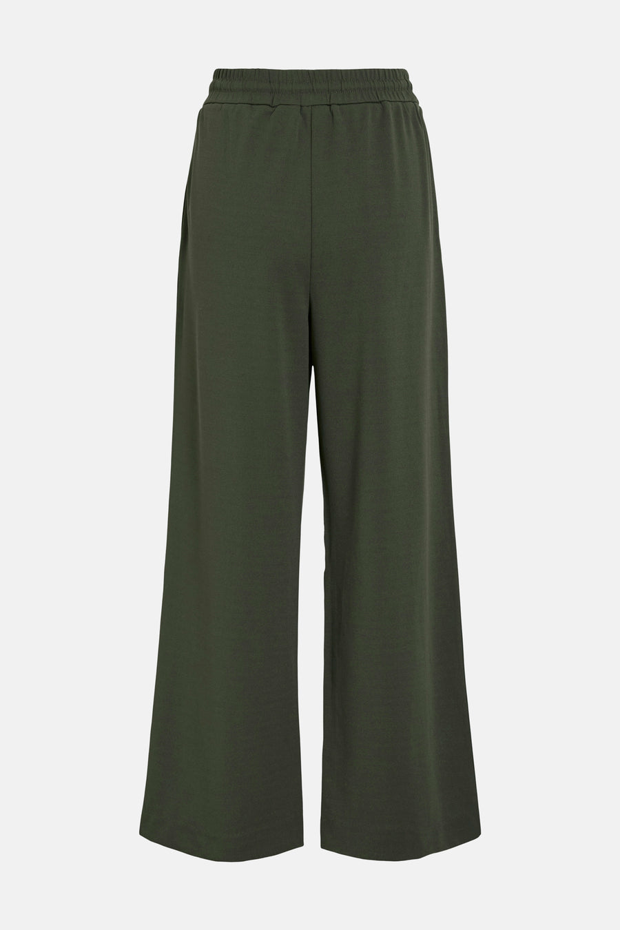 Wijde groene broek van VILA®, met elastische tailleband en een relaxte pasvorm.