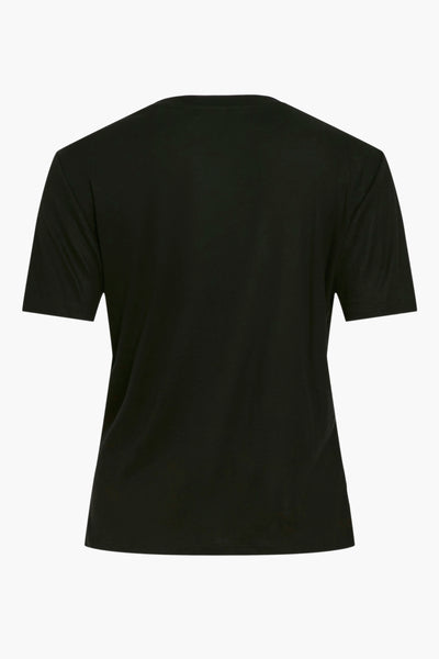 T-shirt uni à manches courtes noir de VILA, vue de dos.